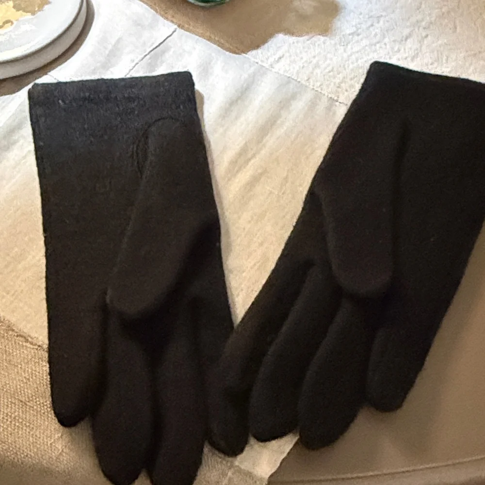 Sophisticated Black womens Gloves with Button Detail